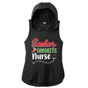 Santas Favorite Nurse Cute Merry Xmas Party Crew Ladies PosiCharge Tri-Blend Wicking Draft Hoodie Tank