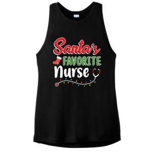 Santas Favorite Nurse Cute Merry Xmas Party Crew Ladies PosiCharge Tri-Blend Wicking Tank