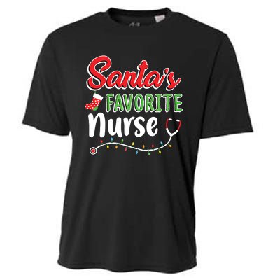 Santas Favorite Nurse Cute Merry Xmas Party Crew Cooling Performance Crew T-Shirt