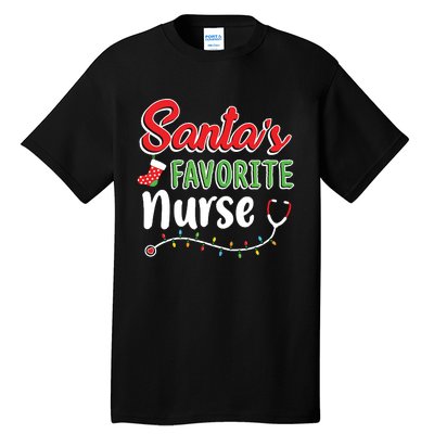 Santas Favorite Nurse Cute Merry Xmas Party Crew Tall T-Shirt