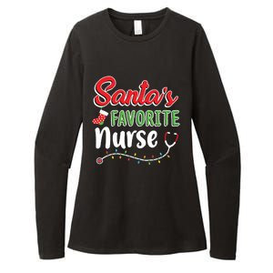 Santas Favorite Nurse Cute Merry Xmas Party Crew Womens CVC Long Sleeve Shirt