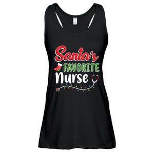 Santas Favorite Nurse Cute Merry Xmas Party Crew Ladies Essential Flowy Tank