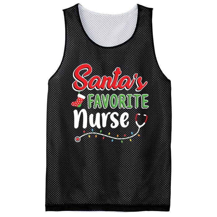 Santas Favorite Nurse Cute Merry Xmas Party Crew Mesh Reversible Basketball Jersey Tank