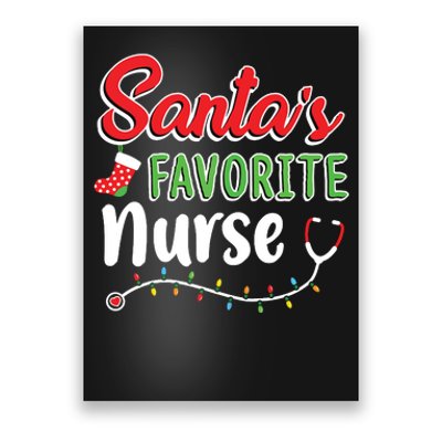 Santas Favorite Nurse Cute Merry Xmas Party Crew Poster