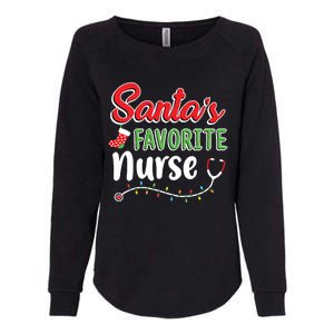 Santas Favorite Nurse Cute Merry Xmas Party Crew Womens California Wash Sweatshirt