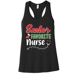 Santas Favorite Nurse Cute Merry Xmas Party Crew Women's Racerback Tank