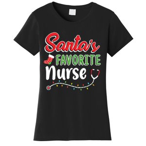 Santas Favorite Nurse Cute Merry Xmas Party Crew Women's T-Shirt