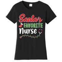 Santas Favorite Nurse Cute Merry Xmas Party Crew Women's T-Shirt