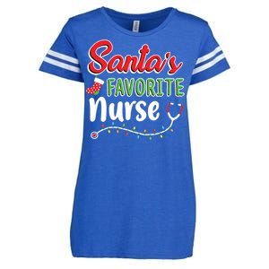 Santas Favorite Nurse Cute Merry Xmas Party Crew Enza Ladies Jersey Football T-Shirt