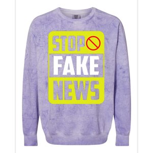 Stop Fake News Press Freedom Rights Journalism Journalist Colorblast Crewneck Sweatshirt