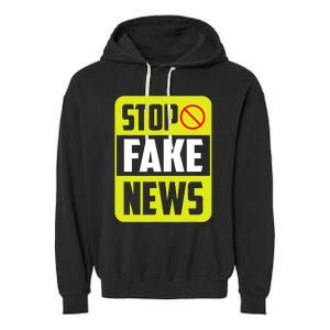 Stop Fake News Press Freedom Rights Journalism Journalist Garment-Dyed Fleece Hoodie