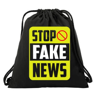 Stop Fake News Press Freedom Rights Journalism Journalist Drawstring Bag