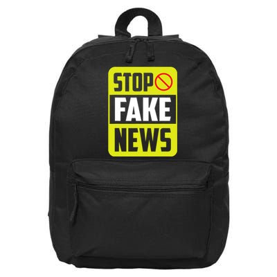 Stop Fake News Press Freedom Rights Journalism Journalist 16 in Basic Backpack