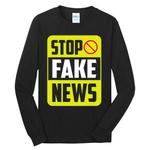 Stop Fake News Press Freedom Rights Journalism Journalist Tall Long Sleeve T-Shirt