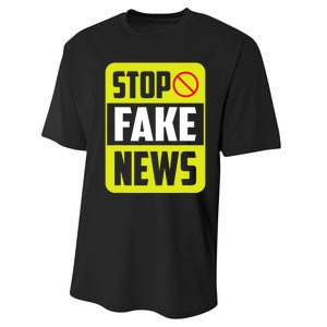 Stop Fake News Press Freedom Rights Journalism Journalist Performance Sprint T-Shirt