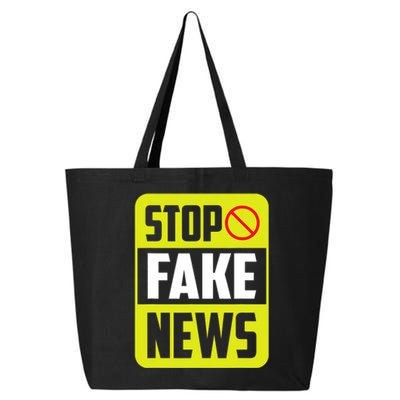 Stop Fake News Press Freedom Rights Journalism Journalist 25L Jumbo Tote