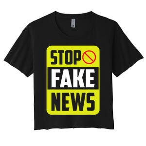 Stop Fake News Press Freedom Rights Journalism Journalist Women's Crop Top Tee