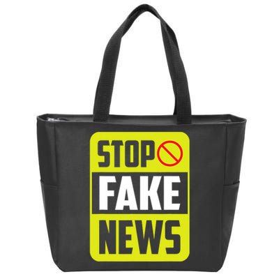 Stop Fake News Press Freedom Rights Journalism Journalist Zip Tote Bag