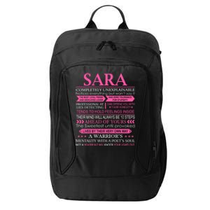 Sara First Name Great Gift Funny Sara Great Gift City Backpack