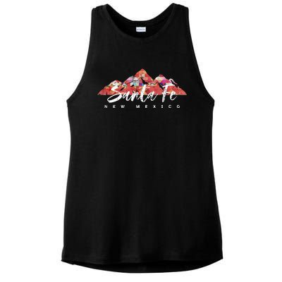 SANTA FE NEW MEXICO Family Travel Hiking Camping Skiing Trip Ladies PosiCharge Tri-Blend Wicking Tank