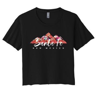 SANTA FE NEW MEXICO Family Travel Hiking Camping Skiing Trip Women's Crop Top Tee