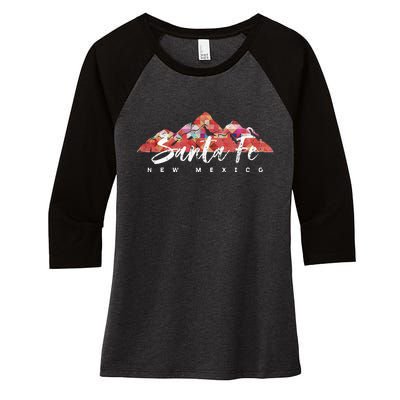 SANTA FE NEW MEXICO Family Travel Hiking Camping Skiing Trip Women's Tri-Blend 3/4-Sleeve Raglan Shirt