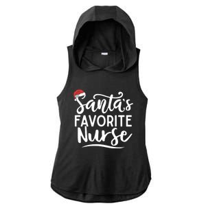 SantaS Favorite Nurse Christmas Funny Nursing Love Funny Gift Cute Gift Ladies PosiCharge Tri-Blend Wicking Draft Hoodie Tank