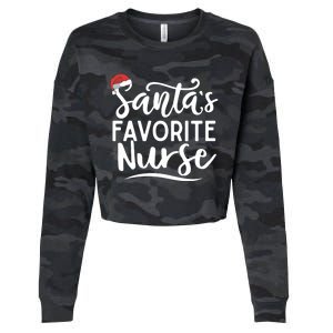 SantaS Favorite Nurse Christmas Funny Nursing Love Funny Gift Cute Gift Cropped Pullover Crew