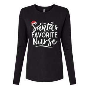 SantaS Favorite Nurse Christmas Funny Nursing Love Funny Gift Cute Gift Womens Cotton Relaxed Long Sleeve T-Shirt