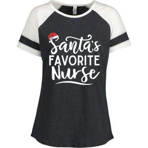 SantaS Favorite Nurse Christmas Funny Nursing Love Funny Gift Cute Gift Enza Ladies Jersey Colorblock Tee