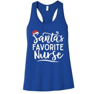 SantaS Favorite Nurse Christmas Funny Nursing Love Funny Gift Cute Gift Women's Racerback Tank