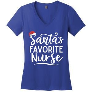 SantaS Favorite Nurse Christmas Funny Nursing Love Funny Gift Cute Gift Women's V-Neck T-Shirt