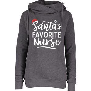 SantaS Favorite Nurse Christmas Funny Nursing Love Funny Gift Cute Gift Womens Funnel Neck Pullover Hood