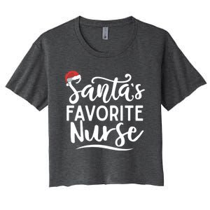 SantaS Favorite Nurse Christmas Funny Nursing Love Funny Gift Cute Gift Women's Crop Top Tee