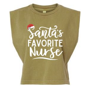 SantaS Favorite Nurse Christmas Funny Nursing Love Funny Gift Cute Gift Garment-Dyed Women's Muscle Tee