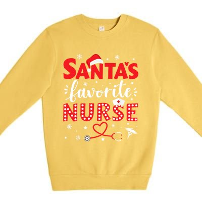 Santa Favorite Nurse For Christmas In Hospital Gift Premium Crewneck Sweatshirt