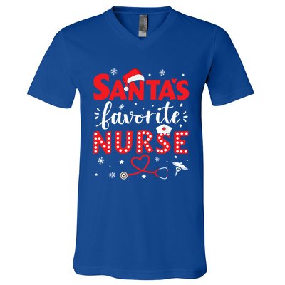 Santa Favorite Nurse For Christmas In Hospital Gift V-Neck T-Shirt