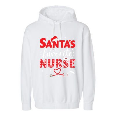 Santa Favorite Nurse For Christmas In Hospital Gift Garment-Dyed Fleece Hoodie