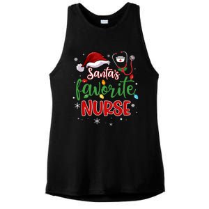 SantaS Favorite Nurse Christmas Xmas Nursing Stethoscope Gift Ladies PosiCharge Tri-Blend Wicking Tank