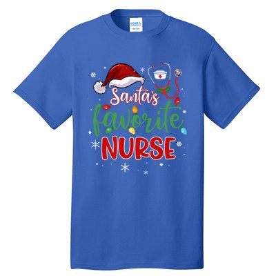 SantaS Favorite Nurse Christmas Xmas Nursing Stethoscope Gift Tall T-Shirt