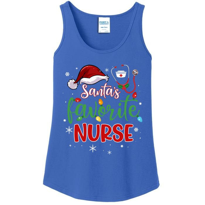 SantaS Favorite Nurse Christmas Xmas Nursing Stethoscope Gift Ladies Essential Tank