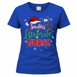 SantaS Favorite Nurse Christmas Xmas Nursing Stethoscope Gift Women's T-Shirt