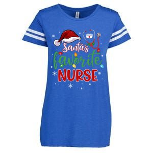 SantaS Favorite Nurse Christmas Xmas Nursing Stethoscope Gift Enza Ladies Jersey Football T-Shirt