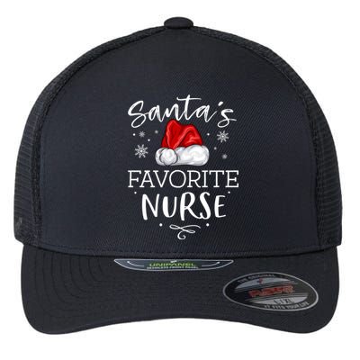 SantaS Favorite Nurse Christmas Hat Funny Nursing Gift Flexfit Unipanel Trucker Cap