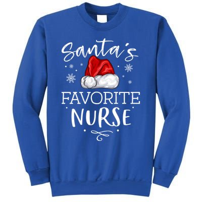 SantaS Favorite Nurse Christmas Hat Funny Nursing Gift Sweatshirt