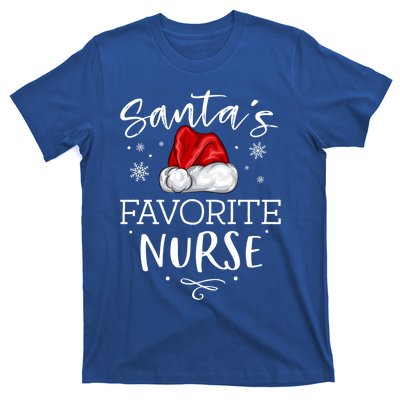 SantaS Favorite Nurse Christmas Hat Funny Nursing Gift T-Shirt