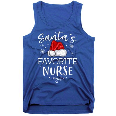 SantaS Favorite Nurse Christmas Hat Funny Nursing Gift Tank Top