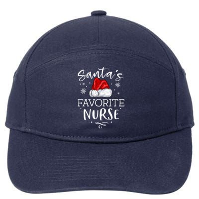 SantaS Favorite Nurse Christmas Hat Funny Nursing Gift 7-Panel Snapback Hat