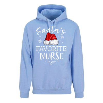 SantaS Favorite Nurse Christmas Hat Funny Nursing Gift Unisex Surf Hoodie