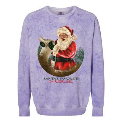 Santa Favorite Nurse Meaningful Gift Colorblast Crewneck Sweatshirt